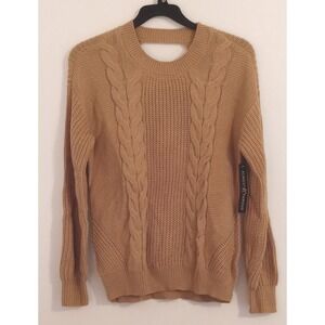 Almost Famous Women's Size M NEW Light Brown/Beige Pullover Long Sleeve Sweater